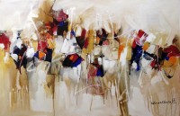 Mashkoor Raza, 30 x 48 Inch, Oil on Canvas, Abstract Painting, AC-MR-135